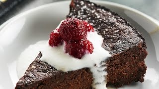 Vegan Flourless Chocolate Cake Recipe [upl. by Lleihsad]