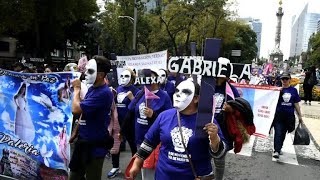 Hundreds in Mexico protest violence against women [upl. by Aramaj]