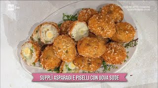 Supplì asparagi e piselli con uova sode  È sempre mezzogiorno  05042023 [upl. by Atinehc]