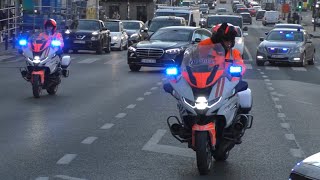 🇧🇪 Belgische Federale Politie begeleidt VIPtransporten door het drukke centrum van Brussel [upl. by Annaesor906]