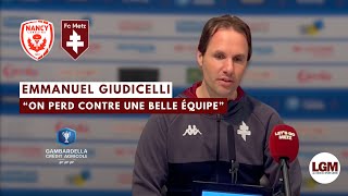 Gambardella  la réaction dEmmanuel Giudicelli après ASNLFC Metz 31 [upl. by Edniya]