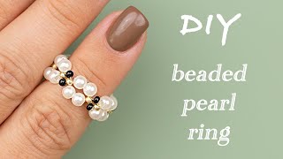 Tutorial on Lovely Beaded Rings  How to Make Pearl Rings  Seed Bead Ring Tutorial [upl. by Odlanir]