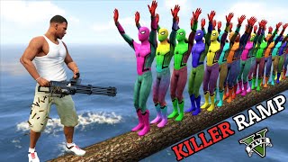 Epic Gta 5 Ragdoll Falling Into Water Killer Ramp gta5 shinchangta5 gaming [upl. by Lustig534]