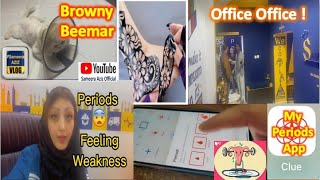 sameeraazizvlog  Periods App Info office conference  Black Cat ki Chokidari ku Mehandi Tattoo [upl. by Valene262]