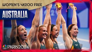 Australia COMES TOGETHER to win 4x200m freestyle relay USA finishes with silver  Paris Olympics [upl. by Jehius]