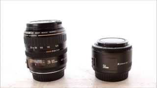 Canon EF 28105mm f3545 vs 50mm f18 II [upl. by Jenny]