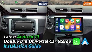 How to install Eonon 101quot Android 13 double din universal car stereo  Complete Installation  2024 [upl. by Oirramaj]