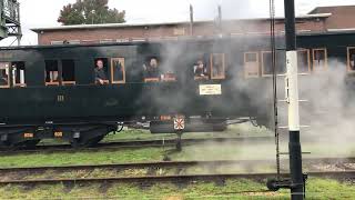 Stoomtrein rijdt weg van Haaksbergen [upl. by Llerrad]