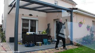 Comment Installer un Rideau de Verre Coulissant pour Pergola  CLIKIT [upl. by Arrekahs]