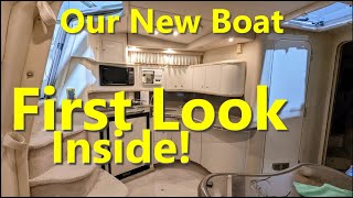 First Look Inside Our New To Us Sea Ray 370 Sundancer [upl. by Siwel]