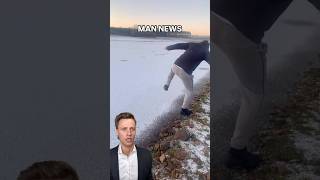 Sound on this Ice Crack is WILD  Man News via owenmullen1tt asmr commentary ice satisfying [upl. by Madella]