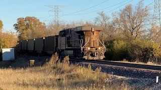 102624 UP 5529 Long Hood Forward leads Sheboygan Empties Southbound on the UP Shoreline Sub [upl. by Wenda]