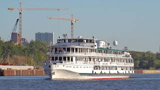 Luxury River Cruise Ship Sails Past Construction Site [upl. by Enaitsirhc]