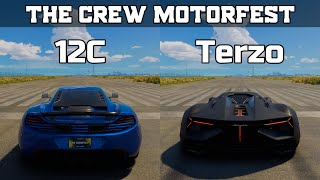 The Crew Motorfest  McLaren 12C vs Lamborghini Terzo Millennio  Drag Race [upl. by Zoilla505]