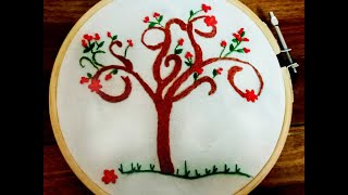 Beautiful Treehand embroiderySimple TutorialCreative skills to learn [upl. by Maureene693]