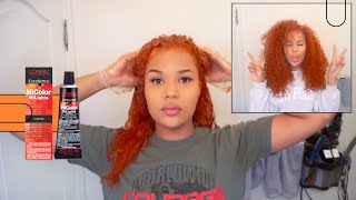 How To Dye Curly Hair Orange  Copper NO BLEACH  EXTREMELY DETAILED [upl. by Drais680]