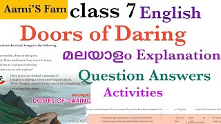 Class 7EnglishDoors of Daring മലയാളo ExplanationQuestion answersActivities [upl. by Helbon101]