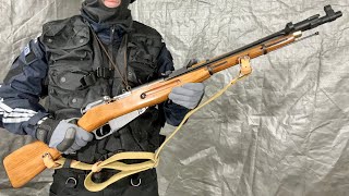 Viva Arms モシンナガン M44 カービン M1944 CO2ライフル リアルウッド 折り畳み式銃剣 日本向け1J以下モデル 実射 [upl. by Schwab]