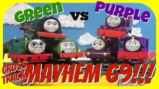 Cross Track Mayhem 69 Team Green vs Team Purple Thomas and Friends TrackMaster Competition [upl. by Coy]