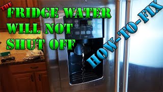 How to fix a broken refridgerator water dispenser that will not shut off step by step fix [upl. by Theron]