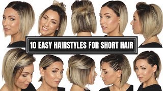 10 EASY HAIRSTYLES FOR SHORT HAIR  CHLOE BROWN [upl. by Ahsiryt473]