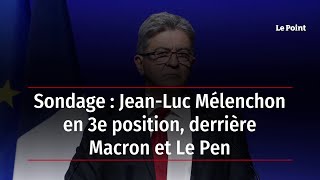 Sondage  JeanLuc Mélenchon en 3e position derrière Macron et Le Pen [upl. by Cyndy]