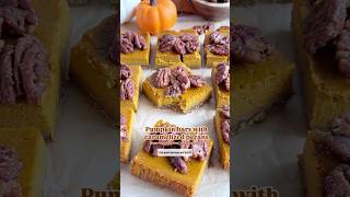 Gluten free pumpkin bars with caramelized pecans glutenfreebaking pumpkinpie dairyfree pumpkin [upl. by Hsreh854]