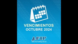 Cronograma con fechas de vencimiento de AFIP en octubre de 2024 [upl. by Derman]