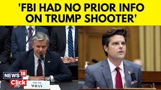 FBI Director Christopher Wray Grilled During House Hearing In Trump Assassination Plot  N18G [upl. by Juline]