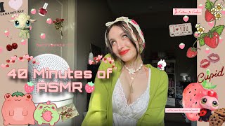 40 Minutes of Unpredictable ASMR  Feel Good Vibes 🍓  Long Nail Tapping Mouth Sounds Rambles [upl. by Hemetaf815]