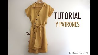 Aprender a coser Vestido cruzado de mujer patrones gratis [upl. by Iduj]