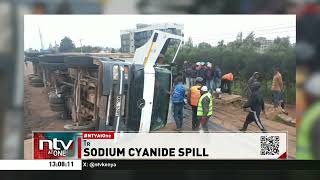 Kiambu Truck carrying poisonous Sodium Cynide overturns at Kambembe in Rironi [upl. by Jobey382]