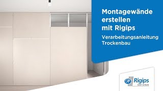 ErstellungAufbau von Montagewänden Trennwand  Rigips Verarbeitungsanleitung Trockenbau [upl. by Irahc]