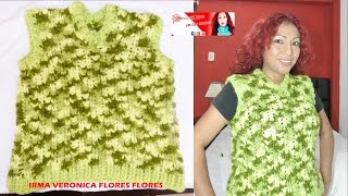 COMO TEJER PULLOVER CHALECO PARA DAMA TEJIDO A CROCHET PASO A PASO [upl. by Tik]