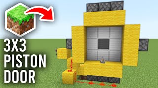 How To Make 3x3 Piston Door In Minecraft  Bedrock amp Java [upl. by Nylatsirk]