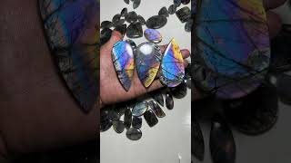 Top quality multi purple labradorite cabochons supportsmallbusiness gemstone labradorite adorite [upl. by Morly]