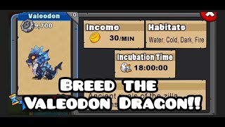 How to Breed the Valeodon Dragon in DragonvaleBreeding tips tricksAdd game ID for Coop breeding [upl. by Fernald]