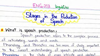 Stages in the Production of Speech  linguistics ENG203 3rdsemester punjabuniversity pu [upl. by Anivad]