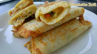 Dough Omelette Roll  Omelette Roll with Cheese  By Mind Blowing Cooking [upl. by Tnert]