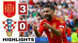 🔴Spain vs Croatia 30 HIGHLIGHTS Morata Fabian Ruiz Dani Carvajal GOALS  EURO 2024 [upl. by Suoirad]