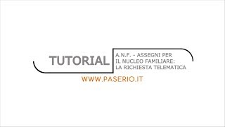 Tutorial  Assegni per il Nucleo Familiare ANF  Richiesta telematica [upl. by Aicilla]