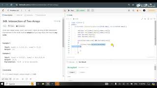 Leetcode 349 Intersection of 2 Array [upl. by Gnet270]