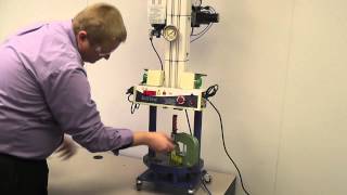 Demonstration of hydropneumatic press cycle times [upl. by Yecaw]