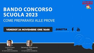 Bando concorso scuola 2023 come prepararsi alle prove [upl. by Eedebez]