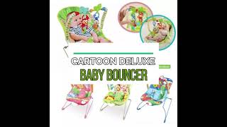 tiibaby Multifunctional Baby Cartoon Deluxe Bouncer with Vibration Music Nursery and Swing Cradle [upl. by Jaymee538]