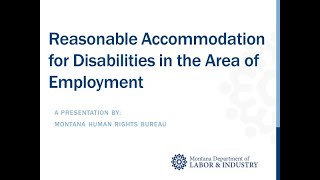 Reasonable Accommodations for Disabilities in Employment [upl. by Eesdnyl982]