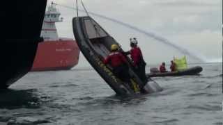 Greenpeace boat flipped by Gazprom [upl. by Lachlan366]