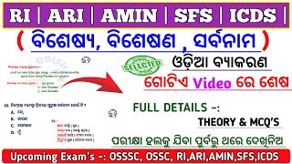 Odia Grammar Questions  OSSSC Odia Grammar  ବିଶେଷ୍ୟ ବିଶେଷଣ ସର୍ବନାମ  RI ARI AMIN  Grammar [upl. by Betthezul]