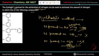 The Kjeldahl’s method for the estimation of nitrogen can be used to estimate the amount of nitrogen [upl. by Ailat]