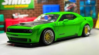 Unboxing amp Showcase Tarmac WorksGlobal64 Liberty Walk Dodge Challenger SRT Hellcat [upl. by Breeze]